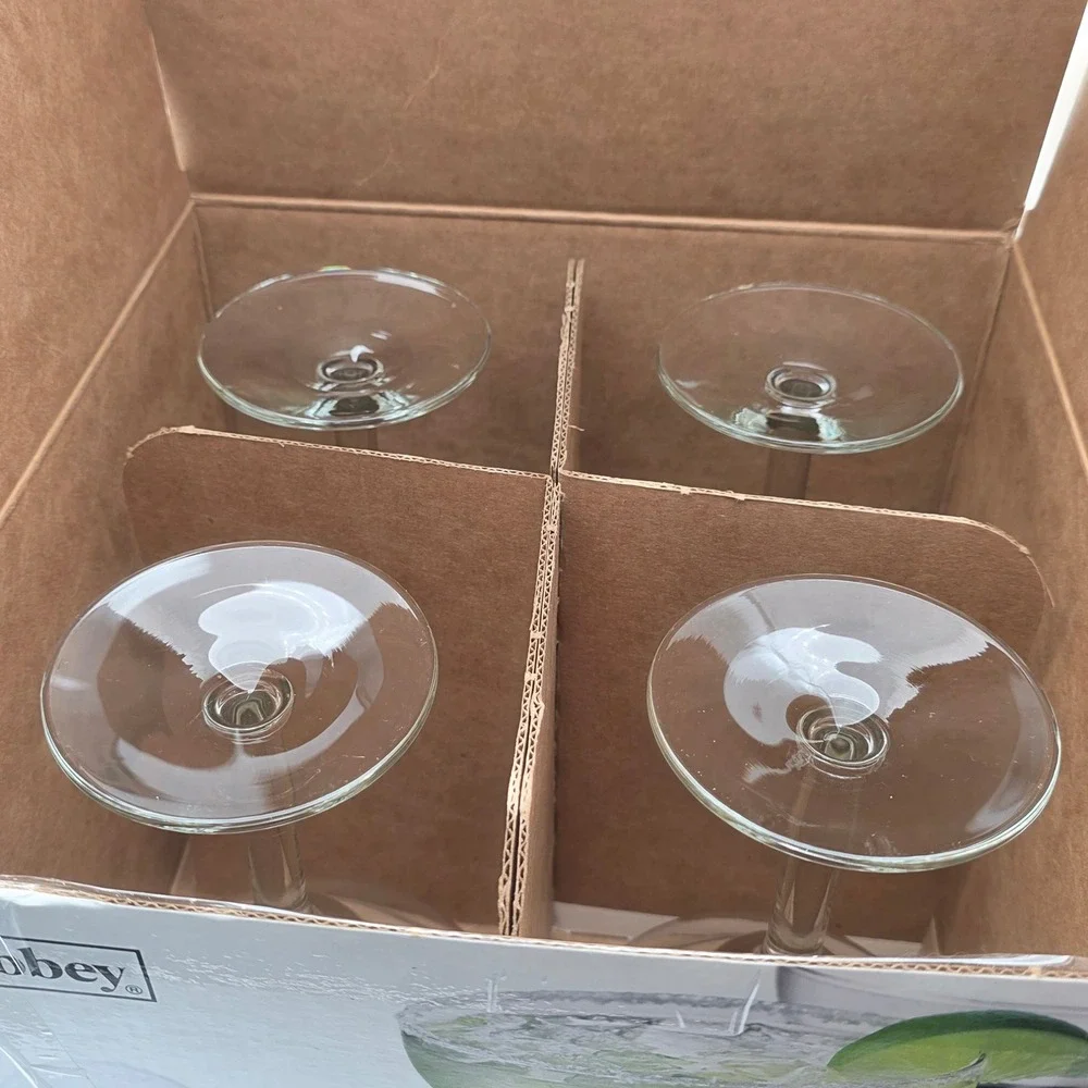 Libbey Mucho Margarita Glass Set 4pc 14.5oz Clear Glass Stemmed Barware Cocktail